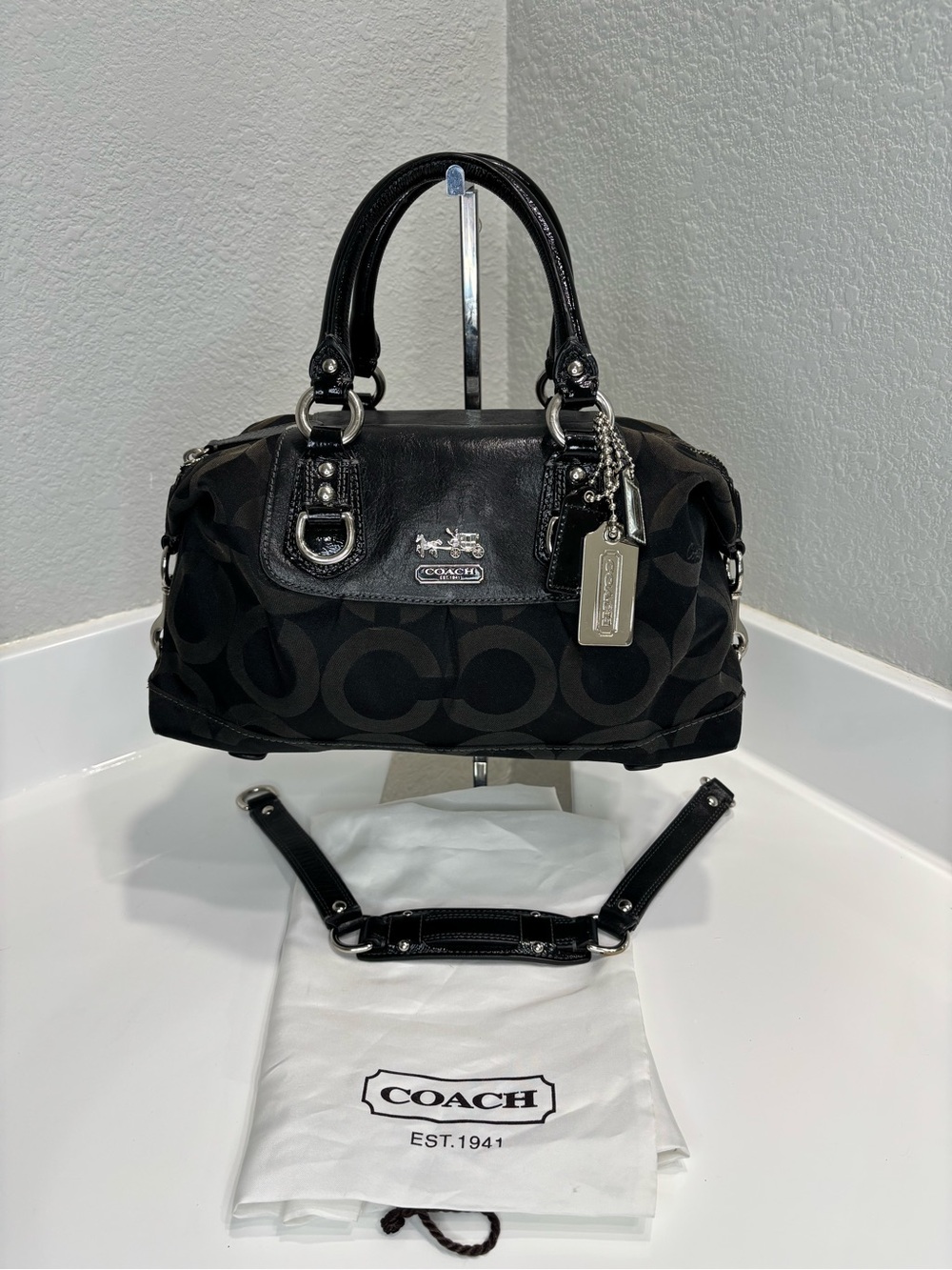 Coach Op Art Madison Sabrina Convertable Satchel